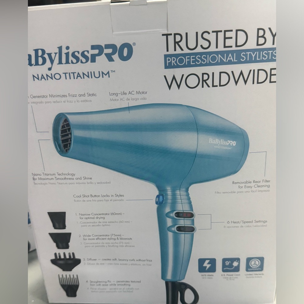 BaByliss PRO Nano Titanium Xtreme Hair Dryer Turbo Professional Dryer New - Picture 8 of 8